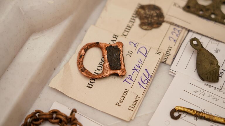 Артефакты, обнаруженные археологами на Троицком раскопе в Великом Новгороде