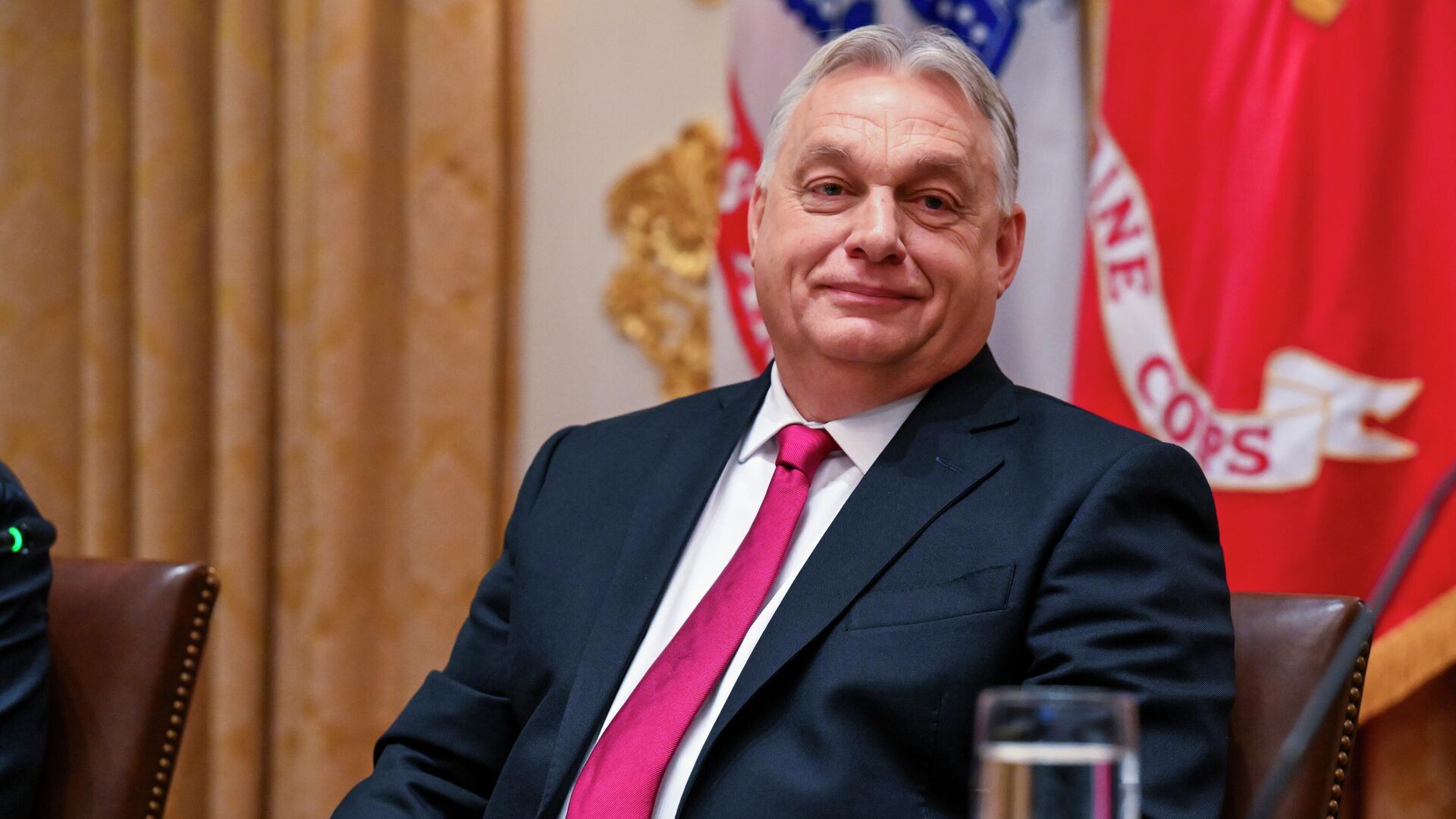 Премьер-министр Венгрии Виктор Орбан во время встречи с президентом США Дональдом Трампом