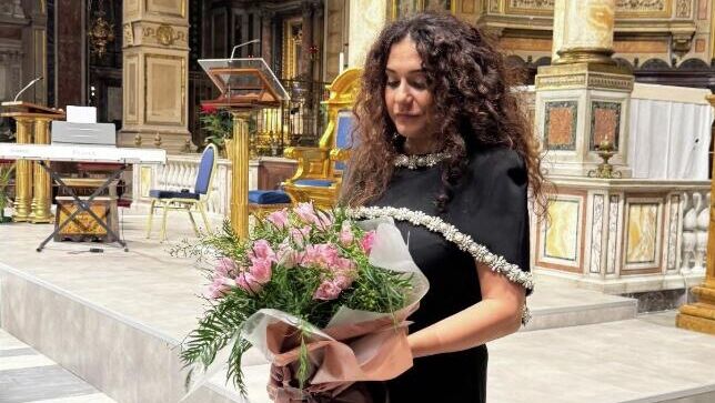 Солистка Большого театра Анна Аглатова после концерта в базилике Сан-Лоренцо-ин-Дамазо в Риме